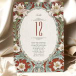 Invitation Elegant Floral Wedding Table Number Card<br><div class="desc">Add an enchanting touch to your wedding reception with our Elegant Floral Wedding Table Number Card. Each card is graced with a bold table number, accompanied by the names of guests assigned to the table, set against a rich ivory background. Golden accents and the artful arrangement of the blooms create...</div>