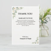 Invitation Elegant Floral Wedding Thank You Card (Debout devant)
