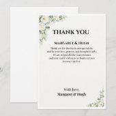 Invitation Elegant Floral Wedding Thank You Card (Devant / Derrière)