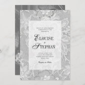 Invitation Elegant Floral White Lace Wedding (Devant / Derrière)