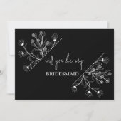 Invitation Elégant Floral "Will to be my Bridesmaid propositi (Devant)