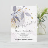 Invitation Elegant Floral Winter Christmas Party (Debout devant)