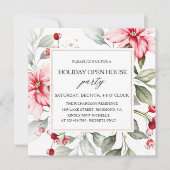 Invitation Élégant Floral Winter Holiday carré (Devant)