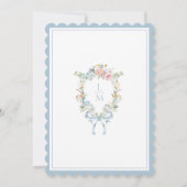 Invitation Elegant Floral Wreath Monogram Rehearsal Dinner (Dos)