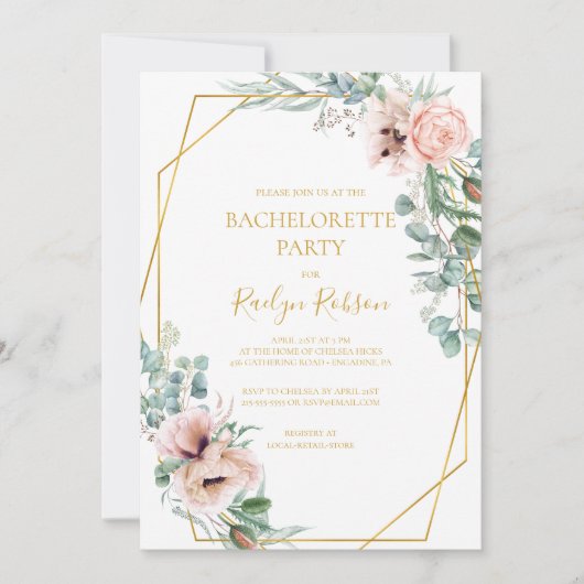 Invitation Élégant flou | Bachelorette (Devant)