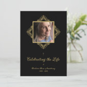 Invitation Elegant Flourish Sophisticated Golden Ornament  (Debout devant)