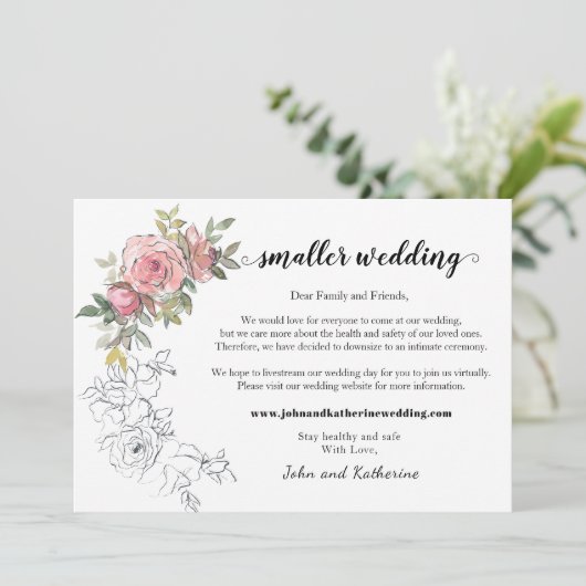 Invitation Élégant flush moderne flush Mariage plus petit (Debout devant)