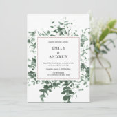 Invitation Elégant Foilage Verdure & Rose Gold Frame Mariage (Debout devant)