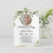 Invitation Élégant Foliage Eucalyptus Parti de retraite (Debout devant)