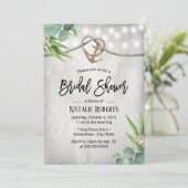 Invitation Elégant Foliage Gold Ancre & Fête des mariées de c (Debout devant)