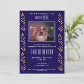 Invitation Elégant Foliage Graduate Photo Party (Debout devant)