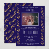 Invitation Elégant Foliage Graduate Photo Party (Devant / Derrière)