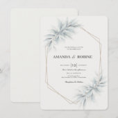 Invitation Élégant Foliage Mariage moderne (Devant / Derrière)