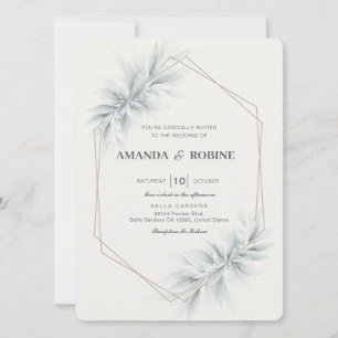 Invitation Élégant Foliage Mariage moderne