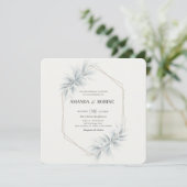 Invitation Élégant Foliage Mariage moderne (Debout devant)