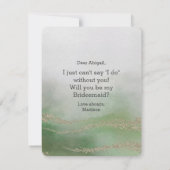 Invitation Elégant Foliing Aquarelle Serez-Vous Bridesmaid (Dos)