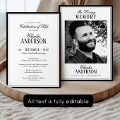 Invitation Elegant Formal Celebration of Life / Funeral