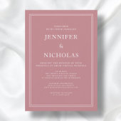 Invitation Élégant Formal Dusty Mariage virtuel rose