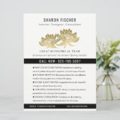 Invitation Elegant Formal Faux Gold Lotus Floral Business (Debout devant)