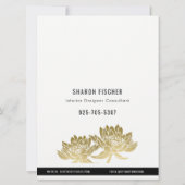 Invitation Elegant Formal Faux Gold Lotus Floral Business (Dos)