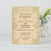 Invitation Élégant Formal Gold 2025 Graduation Party (Debout devant)
