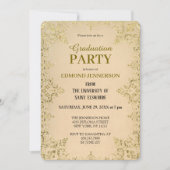Invitation Élégant Formal Gold 2025 Graduation Party (Devant)