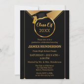 Invitation Élégant Formal Gold College Graduation Party 2025 (Devant)