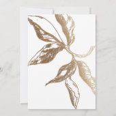 Invitation Élégant Formal Gold Faux Metal Floral Mariage (Dos)