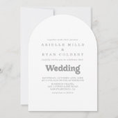 Invitation Elegant Formal Minimal Front & Back Wedding  (Devant)