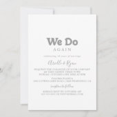 Invitation Elegant Formal Minimal We Do Again Vow Renewal (Devant)