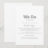 Invitation Elegant Formal Minimal We Do Again Vow Renewal (Devant / Derrière)