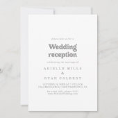 Invitation Elegant Formal Minimal Wedding Reception (Devant)