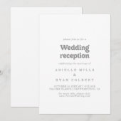 Invitation Elegant Formal Minimal Wedding Reception (Devant / Derrière)