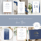 Invitation Elegant Formal Navy Monogram Wedding