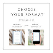 Invitation Elegant Formal Powder Blue Stripes Wedding