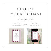 Invitation Elegant Formal Stripes Burgundy Wedding