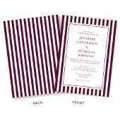 Invitation Elegant Formal Stripes Burgundy Wedding