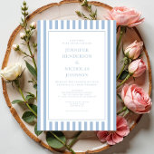 Invitation Elegant Formal Stripes Powder Blue Wedding