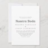 Invitation Élégant Formel Minimal Nuestra Boda Mariage (Devant)