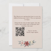 Invitation Elégant Foster Care Floral Baby/Douche pour enfant (Dos)