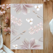 Invitation Elegant Frame Girl Baptism Flowery Watercolor