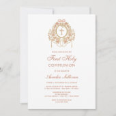 Invitation Elegant Frame Holy Cross First Communion (Devant)