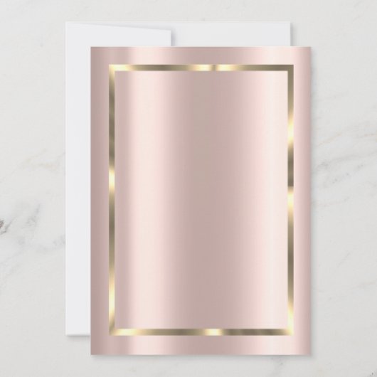 Invitation Elégant Frame Or Festive, Retraite Or Rose En (Dos)
