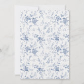 Invitation Élégant Français Vintage bleu Mariage floral (Dos)