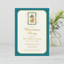 Elegant French Horn Christmas Teal