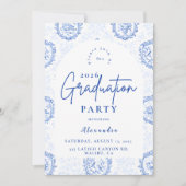 Invitation Elegant French Toile Graduation Party (Devant)