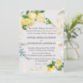 Invitation Élégant Fruits de citron Blanc Floral Mariage Form (Debout devant)