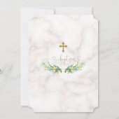 Invitation Élégant Fruits de citron Marbre Calligraphie Baptê (Dos)