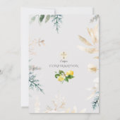 Invitation Élégant Fruits de citron Or Floral Girl Confirmati (Dos)