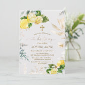 Invitation Élégant Fruits de citron Or Floral Girlly Christen (Debout devant)
